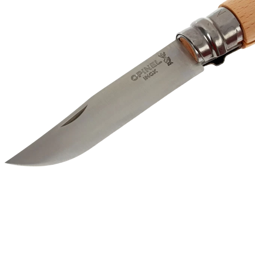 Nozh Opinel Tradition №8, nerzhaveyushchaya stal', buk, s kozhanym temlyakom3 Nozh Opinel Tradition №8, nerzhaveyushchaya stal', buk, s kozhanym temlyakom3