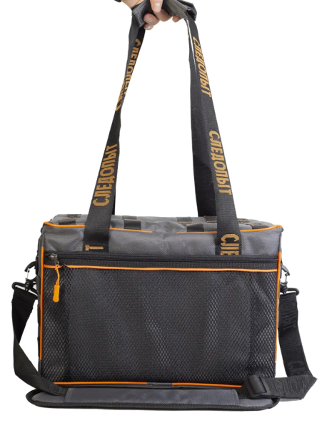 Sumka rybolovnaya Sledopyt Base Lure Bag XL, 38h26h25 sm, cv. seryj + 5 korobok Luno 282 Sumka rybolovnaya Sledopyt Base Lure Bag XL, 38h26h25 sm, cv. seryj + 5 korobok Luno 282