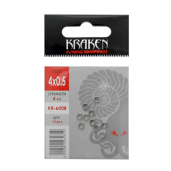 Кольца заводные Kraken KR-6008 4х0.5 Кольца заводные Kraken KR-6008 4х0.5