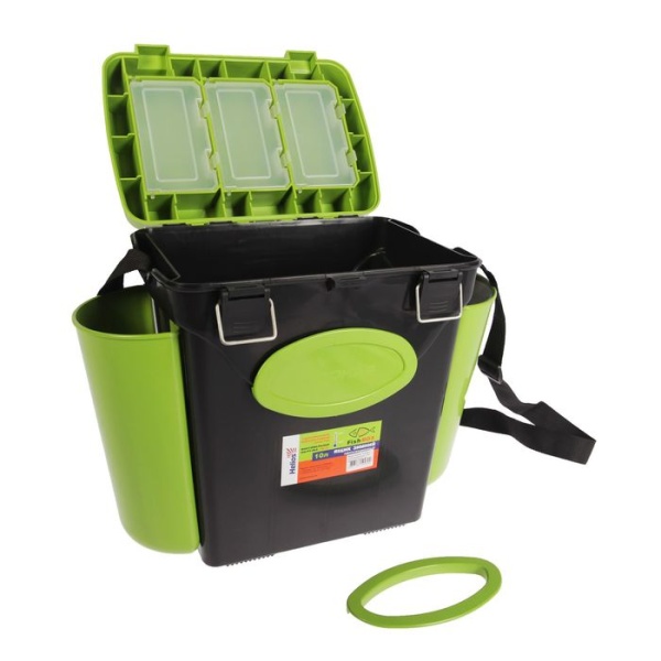 Ящик зимний FishBox 10 л зелёный Helios двухсекционный -2 Ящик зимний FishBox 10 л зелёный Helios двухсекционный -2