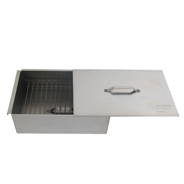 Koptil'nya Tonar (K-002) dvuhyarusnaya s poddonom dlya sbora zhira 450h280h170 (stal' 1,5mm)4 Koptil'nya Tonar (K-002) dvuhyarusnaya s poddonom dlya sbora zhira 450h280h170 (stal' 1,5mm)4